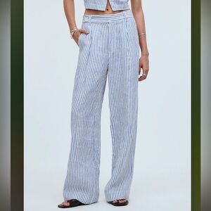 Madewell linen striped pants